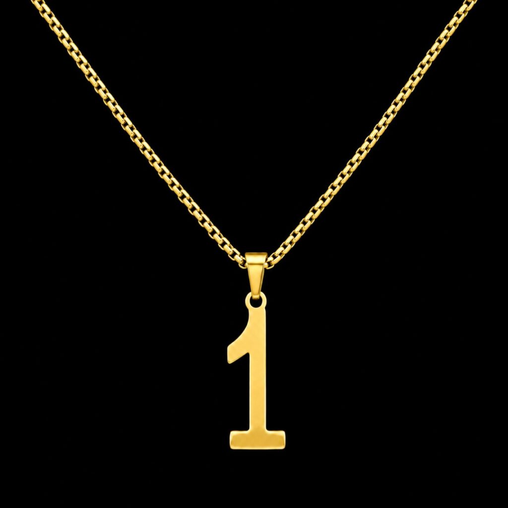 one gold pendant